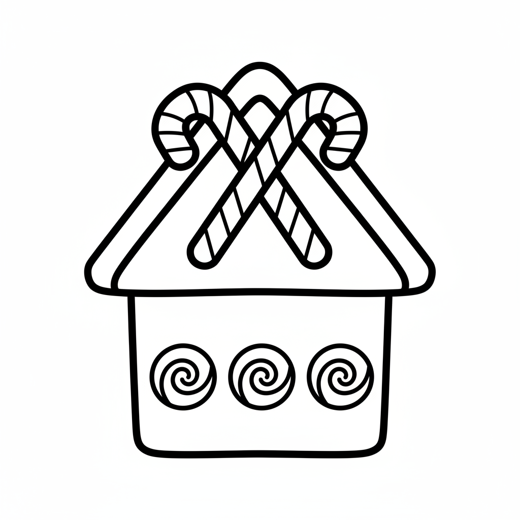 gingerbread house candy canes coloring page