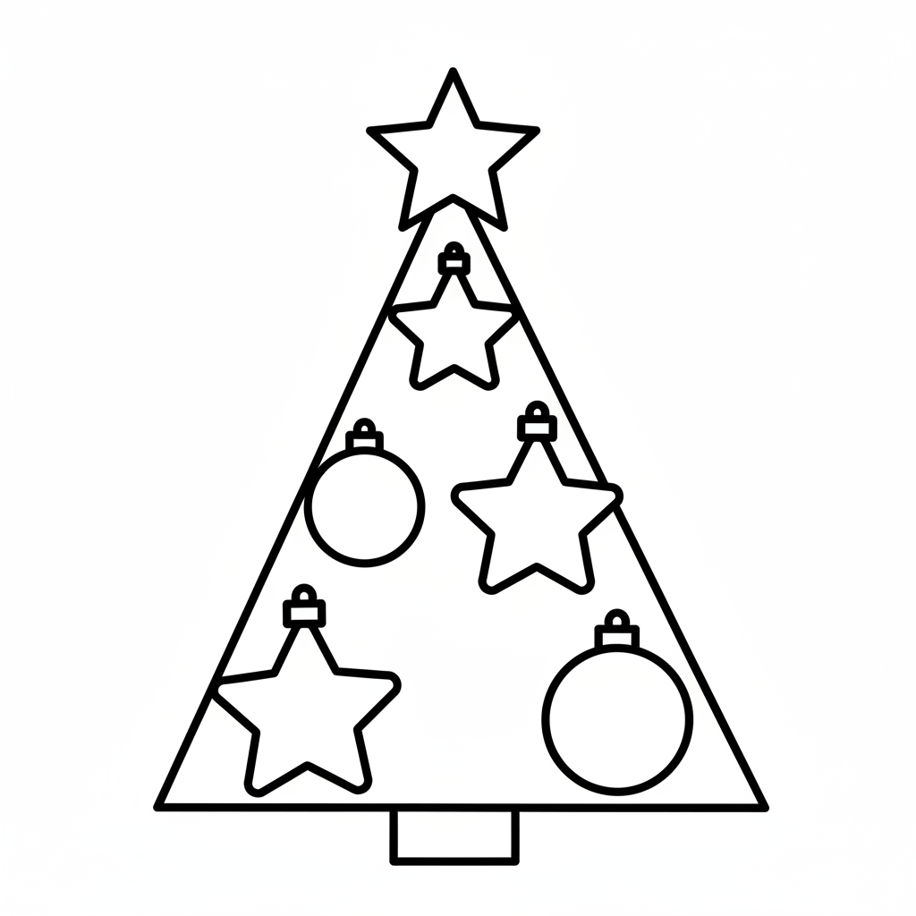 christmas tree ornaments coloring page
